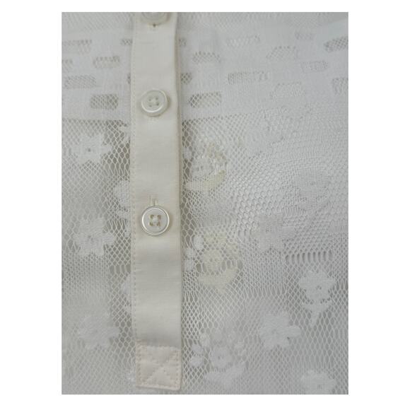 Cabi Top Women XS White Prudence Sleeveless Popover Lace Boho Sheer Fairy Spring - Picture 9 of 10